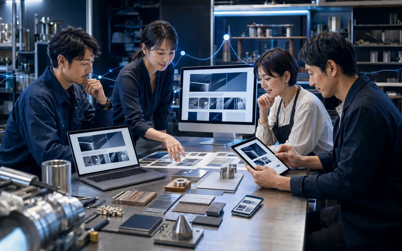 川口市のものづくり・店舗・地域企業とデジタル発信を表現したWEB制作イメージ